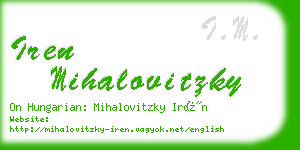 iren mihalovitzky business card